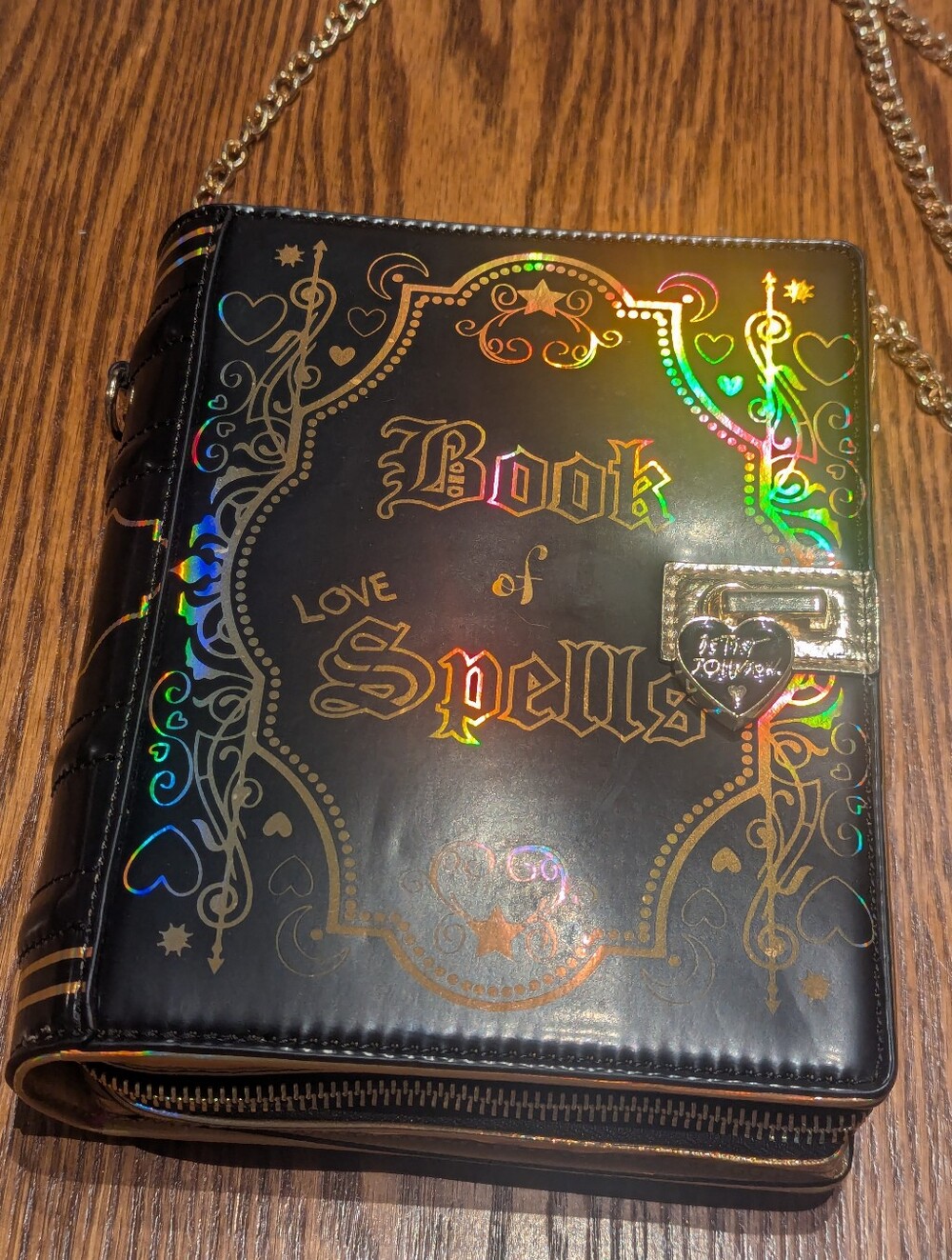 Betsey Johnson Kitsch Holographic Book Of Spells Crossbody Purse - Picture 4 of 14